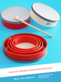 Uğurlu Çiçek Tamburin 8 inç (20cm) Zil Parçasız + Ahşap Çekiç - 2