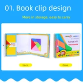 Manyetik Tangram Bulmacası - Büyük Boy (324 Soru) + Yedek Tahta - 4