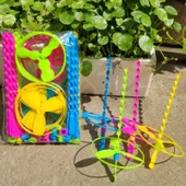 Plastik El İtme Gökyüzü Dansçıları - Düz Renk Orta 6 İki Kamış Ejderha Gönder - 1