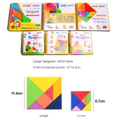 Manyetik Tangram Bulmacası - Büyük Boy (324 Soru) + Yedek Tahta - 6