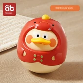 Bebek Diş Kaşıyıcı Oyuncak Hediye Seti - Kırmızı Dinozor Ördek - 1