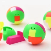 Plastik Burr Bulmaca Top Kilit Kolye - Yuvarlak Büyük 10 - 4