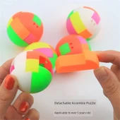 Plastik Burr Bulmaca Top Kilit Kolye - Kare Tipi 3 - 3