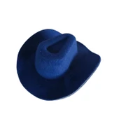BJD Bebek Mini Şapka - Nokta Açık Mavi 6.8cm Dış Çap - 6