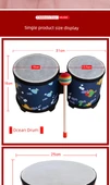 Orff Perküsyon 10 İnç Baskı Zemin Davulu - 25cm x 16cm - 9