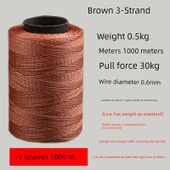 Yusufçuk Uçurtma İpi - 1000m Bej 3 İplik Kahverengi 0.5kg - 1