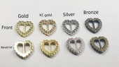 5mm Şeftali Kalp Elmas Süslemeli BJD Bebek Kıyafeti Tokası - Her Renkten 5 Adet - 8