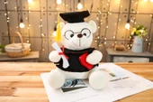 Mezun Ayıcık Oyuncak - Bej Beyaz - 18cm - 1