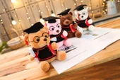 Mezun Ayıcık Oyuncak - Bej Beyaz - 18cm - 8