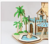 3D Ahşap Bulmaca Göl Mavisi Nehir Kenarı Kulübesi - 11