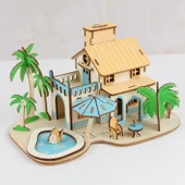 3D Ahşap Bulmaca Beyaz AK47 - 2