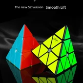 Üçgen Pyraminx Küp - Düz Renk Kule +3+4 Sıra - 3