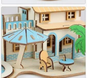 3D Ahşap Bulmaca Beyaz AK47 - 12