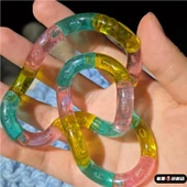 Şeffaf Dönme Sıkıştırma Açma Değiştirme İpi Oyuncağı - Kristal Kırmızı Sarı Mavi Yeşil Parlak/Beyaz 6 Renk - 7