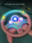 Çocuk Direksiyon Oyuncağı - Pembe Normal Pil Genişletilmiş Taban - 360 Derece Dönüş - 5