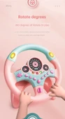 Çocuk Direksiyon Oyuncağı - Pembe Ses Anahtarı Normal Pil Genişletilmiş Taban - 360 Derece Dönüş thumbnail 11