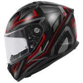 GIVI 50.7 PROTON MAT TITANIUM-KIRMIZI KASK - 1