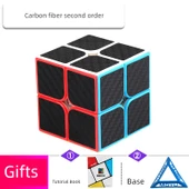Karbon Fiber İkinci Sıra Rubik Küpü - Kitap ve Stand ile - 1
