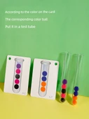 Renk Sıralama Kartları - 120 Pom Pom - 2 Test Tüpü - 2 Klips (Kutu Yok) - 3