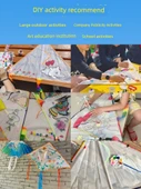 DIY El Yapımı Uçurtma Kiti - Doldurulmuş Dinozor 50m İp, 6 Renk Boya ve Fırça - 5