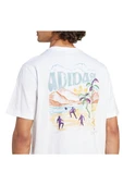 adidas Erkek  Beyaz  T-shirt GRAPHIC TEE KC4956 thumbnail 5
