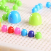 Mantar Tırnak Sanatı Bulmaca Pegboard Seti - 1688 Parça + 3 Sepet + 5 Tabak + Figür + 84 Harf - 4