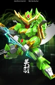 Üç Krallık Elektro Kaplama Guan Yu Mecha Yapı Bloğu Modeli - Silah ve Savaş Tabanı ile - 9
