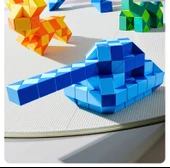Rubik'in Yılanı Sihirli Cetvel Bulmaca Oyuncağı - Mavi 24 + Sarı 36 + Yeşil 48 + Pudra 60 + Mavi 72 - 9