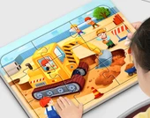 Çocuk Bulmacası - Trafik Teması - 8 Set Desen - Hediye Kutusu - 11