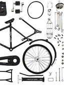 DIY 28 Büyük Bar Bisiklet Alaşım Modeli - Gri Alaşım DIY Eğik Bisiklet - 3