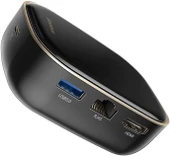 Baseus, Çok Fonksiyonlu Bilgisayar/Telefon Hub Adaptörü, Siyah, Giriş: USB Type C,Seyahat Boy thumbnail 1