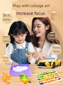 3D Geometrik Yapıştırma Bulmaca Oyuncak - Havalı Lokomotif ve Masal - 2 Parça - 3