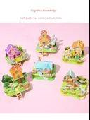 Çocuklar için 3D Puzzle Model Ev DIY Eğitim Oyuncakları - Değerli 100 Tekrar Olmayan Karikatür Puzzle - Böcek + Dinozor + Hayvan + Uçak - 4