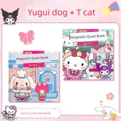 Manyetik Çıkartmalar Sessiz Kitap DIY Oyuncak - Yugui Köpek kT Kedi 2'li Paket - 1