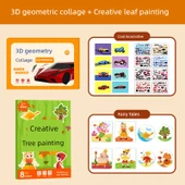 3D Geometrik Yapıştırma Bulmaca Oyuncak - Havalı Lokomotif ve Masal - 2 Parça - 1