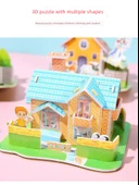 Çocuklar için 3D Puzzle Model Ev DIY Eğitim Oyuncakları - Değerli 100 Tekrar Olmayan Karikatür Puzzle - Böcek + Dinozor + Hayvan + Uçak - 6