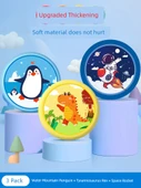 Çocuklar için Güvenli Yumuşak Yapıştırıcı Frisbee Boomerang - 3 Paket Buzdağı Pengueni + Tyrannosaurus Rex + Uzay Roketi - 20cm - 1