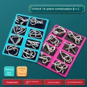 Konsantrasyon Eğitimi Oyuncakları - Luban Kilidi [16 Parça Set] B + C - 1
