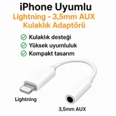 iPhone Lightning - 3.5mm AUX Kulaklık Dönüştürücü Adaptör - 1
