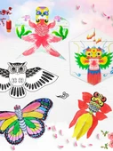 DIY Bambulu Düz Uçurtma Seti - 5 Karışık Stil Notu - 2