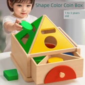 Montessori Renk Şekil Sıralama Kutusu + 30 Magnetik Balık Avlama Oyuncakları + 2 Olta - 2