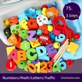 Boncuklu Çocuk Oyuncağı - 75 Tablet (Sayılar + Harfler + Trafik) - 1