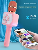 Karaoke Mikrofon Oyuncağı - Pembe - Sıradan Versiyon - Bluetooth Yok - 3