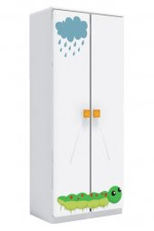 2 Kapaklı Uzun Çocuk odası Anaokulu Kreş Dolap Sonbahar Temalı - 2