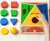 Montessori Renk Şekil Sıralama Kutusu + 30 Magnetik Balık Avlama Oyuncakları + 2 Olta - 11
