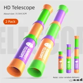 Çocuklar için Teleskop Oyuncak - İkili Paket - Renk Rastgele - 1