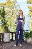 Monamise 25054 Lacivert 3 Lü Hamile Lohusa Pijama Sabahlık Tk thumbnail 5