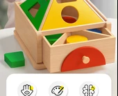Montessori Renk Şekil Sıralama Kutusu + 30 Magnetik Balık Avlama Oyuncakları + 2 Olta - 7