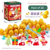 Deniz Çocukları Kırmızı Yumurtalar Kırma Oyuncağı - Noel 20 Paket Kırma Altın Yumurtalı - 1