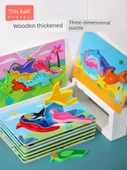 Erken Eğitim Ahşap 3D Hayvan Bulmaca Oyuncakları - Japon 3D Yaratıcı Bulmaca 12 Parça - 2